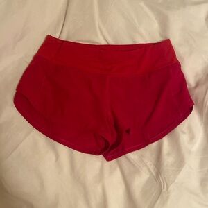 Red Lululemon Speed Ups Size 2, 2.5 in (great condition!)